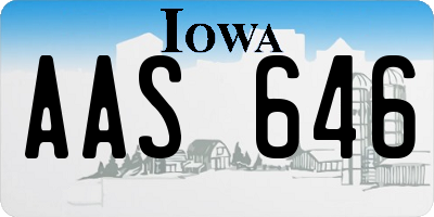 IA license plate AAS646