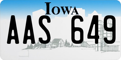 IA license plate AAS649