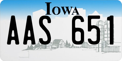 IA license plate AAS651