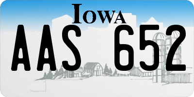 IA license plate AAS652