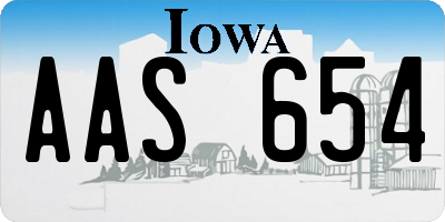 IA license plate AAS654