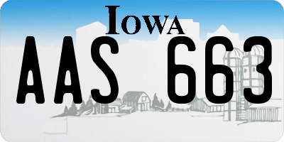 IA license plate AAS663