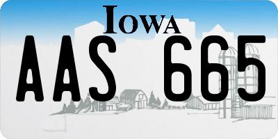 IA license plate AAS665