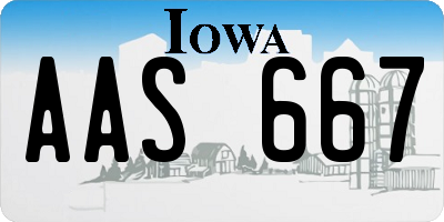 IA license plate AAS667