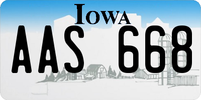 IA license plate AAS668