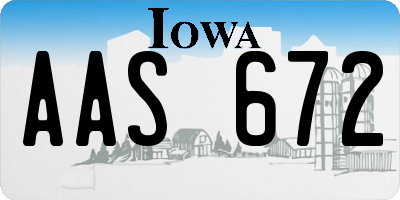 IA license plate AAS672