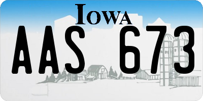 IA license plate AAS673