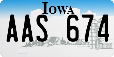 IA license plate AAS674
