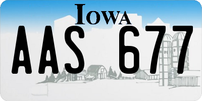 IA license plate AAS677
