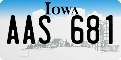 IA license plate AAS681