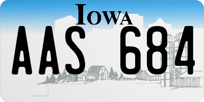 IA license plate AAS684