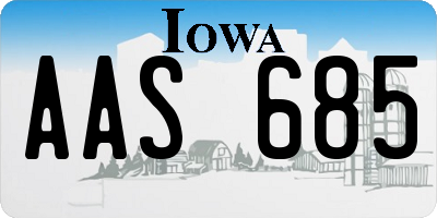 IA license plate AAS685