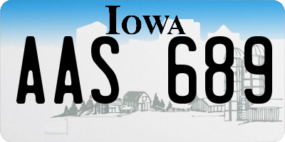 IA license plate AAS689