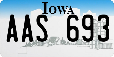 IA license plate AAS693