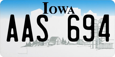 IA license plate AAS694