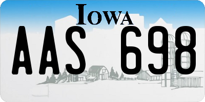 IA license plate AAS698