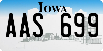 IA license plate AAS699