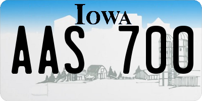 IA license plate AAS700