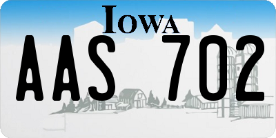 IA license plate AAS702