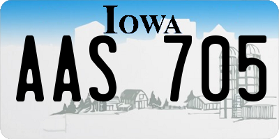 IA license plate AAS705