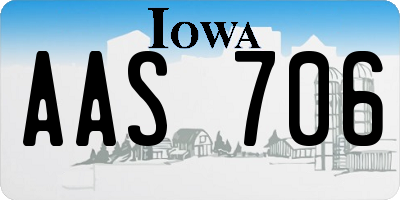 IA license plate AAS706