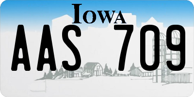 IA license plate AAS709