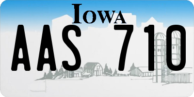 IA license plate AAS710
