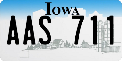 IA license plate AAS711