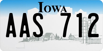 IA license plate AAS712