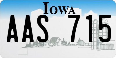 IA license plate AAS715
