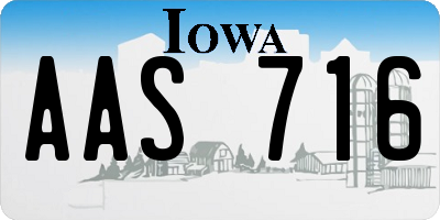 IA license plate AAS716