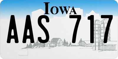 IA license plate AAS717