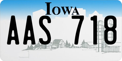 IA license plate AAS718