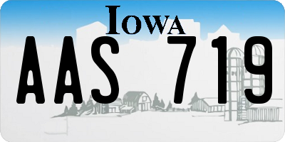 IA license plate AAS719