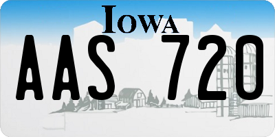 IA license plate AAS720