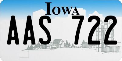 IA license plate AAS722