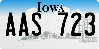 IA license plate AAS723