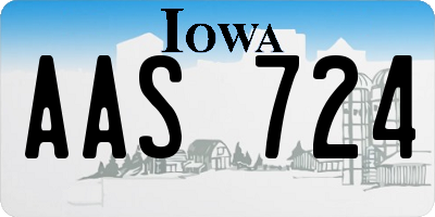 IA license plate AAS724
