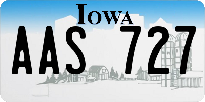 IA license plate AAS727