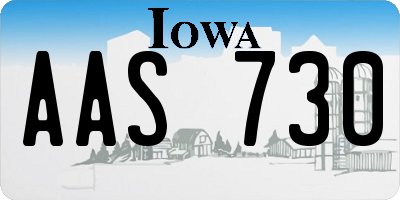 IA license plate AAS730
