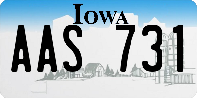 IA license plate AAS731