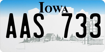 IA license plate AAS733