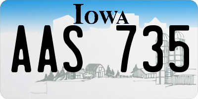 IA license plate AAS735