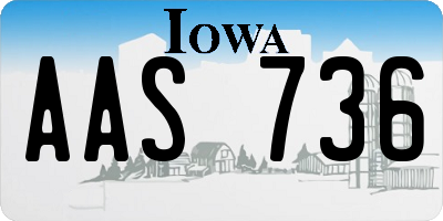 IA license plate AAS736