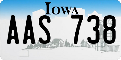 IA license plate AAS738