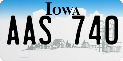 IA license plate AAS740
