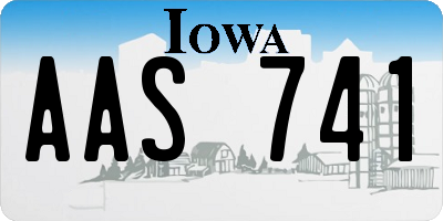 IA license plate AAS741