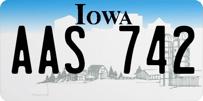IA license plate AAS742