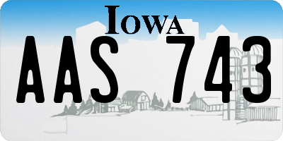 IA license plate AAS743