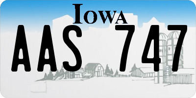 IA license plate AAS747